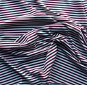 Burgundy & Ivory Mini Stripe Rayon Spandex Jersey Fabric Swatch