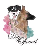 3 chiens berger allemand border collie et teckel couleur pastel avec marqué Dog Ofwood