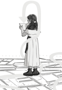 Mujer buscando orientación en un libro