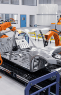 a factory floor plan of a factory with a robot
