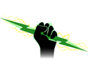 GLEC Logo. Hand grasping thunderbolt.