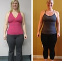 before and after progress photos of lady weight loss journey
