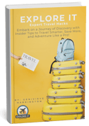front cover of a book called Explote It: Expert Travel Hacks