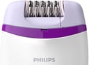 a philips electric shaver with a purple trimming