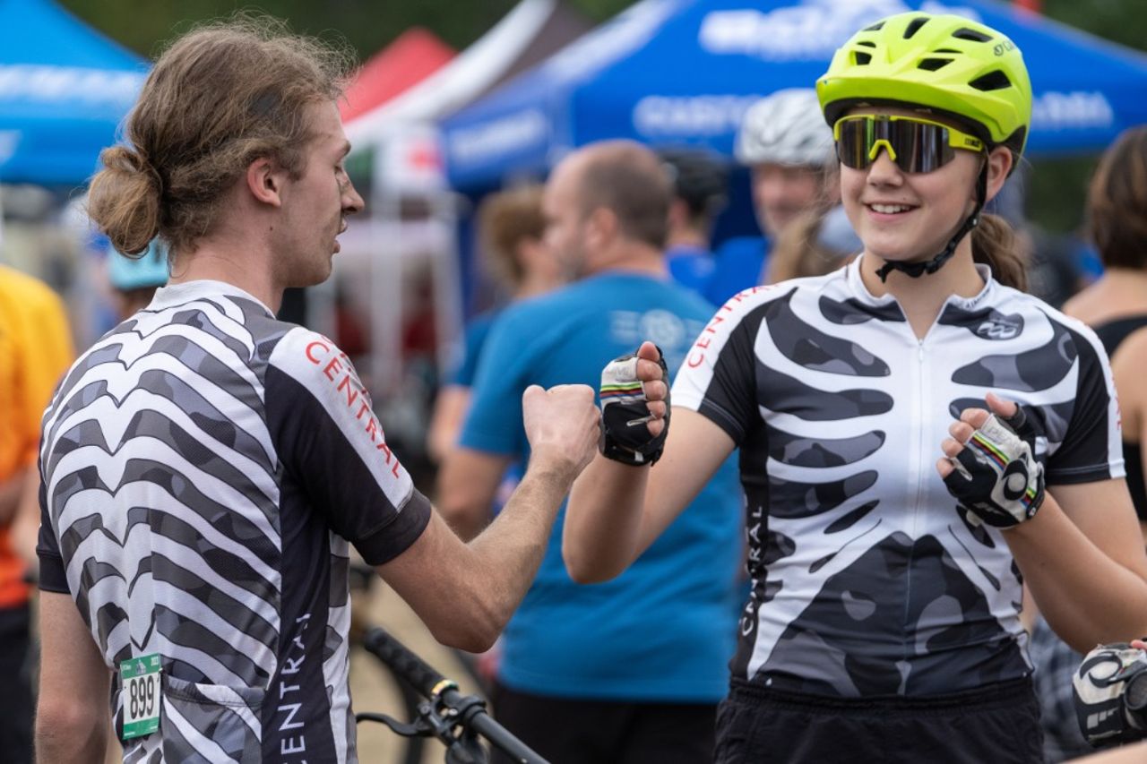 St. Paul Central youth mountain bikers racing at an MCA event in Minnesota