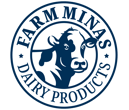 a dairy products logo with a cow