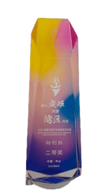 a bottle of watermelon with a colorful rainbow - colored background