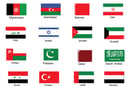 Flags of countries that make MENA