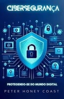 a blue and white poster with a lock on it