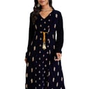 Myx Women's Polyester Floral Regular Festive Embroidered Velvet Kurta (₹1,399)