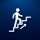 Ross Thompson Life Coach Logo - Person Climbing Steps Towards Their Goals.
