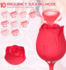 a red rose wine glass with a rose on it