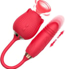 a red sex toy with a red and white background