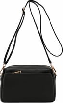 FashionPuzzle Triple Zip Small Crossbody Bag