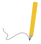 a pencil with doodling line