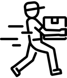 a man carrying a box with a box on it