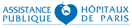 a blue and white logo with a blue pinpoint map of the city