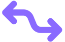 Two-way arrow icon representing end-to-end digital solutions including design, marketing, and securi