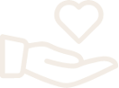Een hand met een hart wat het delen van herinneringen symboliseert