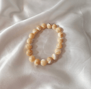 Beaded and adjustable brown Mother-Of-Pearl Bracelet
