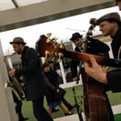 The Hipcats Jazz Band outside at Cheltenham Races - Gatsby-Jazz-Band-for-hire-Cheltenham-Racecourse-Gloucestershire