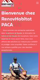 Nous voyons la page d'accueil du site internet de M.Livoireau entreprise Rénov Habitat Paca