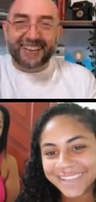 a man and woman are on a video chat