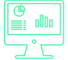 a computer monitor screen displaying a chart of data and data