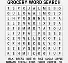 Grocery Word Search 