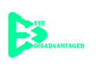 a green and white logo with a green background
