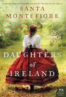 Cover of "The Daughters of Ireland" showing a woman in a red skirt walking away.