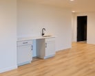 white bar area cabinets