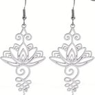 Boucles d'oreilles fleurs de lotus en acier inoxydable