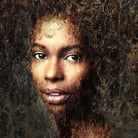 Photographic portrait with textured overlay from the African Queen Art Collection by Martin Osner