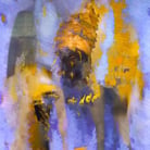Abstract portrait with golden and purple hues from the African Queen Collection by Martin Osner