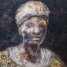 Eliza – large-format portrait in ink and paint on metal from the African Queen Art Collection by Martin Osner