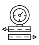a clock with arrows pointing to the left side of the image
