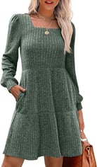 SAMPEEL Womens Square Neck Long Sleeve Fall Dresses