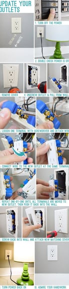 a series of photos of a bunch of electrical outlets