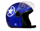 DASS BOMBER Blue Open Face Helmet