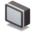 Icono 3D de monitor gris con pantalla blanca, representa visualización y diseño web en Egremy Digital.