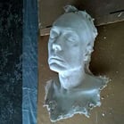 Moulage en plâtre du visage de David | Performance "Marée Haute" | Fabrication et photo David Noir
