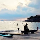 Carlos Drummond, amanhecer em Copacabana, Rio de Janeiro