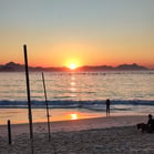 Amanhecer do sol em Copacabana, Rio de Janeiro