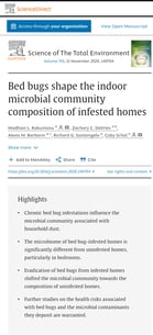 Research paper on Bedbugs and their microbial effect on their enviroment.