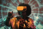 Lady Using a Virtual Reality Headset