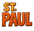 Graphic lettering with transparent background saying ST PAUL.