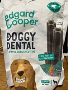 Close up of Edgard Cooper's Doggy Dental packaging