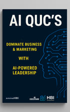 Cover of "AI QUC’s: Leadership Redefined" — an AI-powered business strategy ebook by HBI Ecosystem.