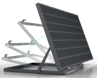 Versatile residential solar mounting system installed on a balcony, compatible with all inverters and panels, featuring adjus